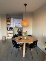 Ronde eettafel Woood massief eiken, Huis en Inrichting, Tafels | Eettafels, Ophalen, Zo goed als nieuw, Vier personen, 100 tot 150 cm