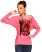 Trui met vleermuismouwen, roze 1 maat (36/40) (nieuw), Maat 38/40 (M), Nieuw, Ophalen of Verzenden, Enza & Lea