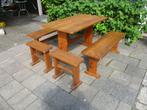picknick set - tuinset - tuintafel, Ophalen, Gebruikt, Rechthoekig, Hout