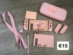 Nintendo Switch Accessoires Set - Roze, Switch Lite, Hoesje, Tasje of Behuizing, Ophalen of Verzenden, Zo goed als nieuw