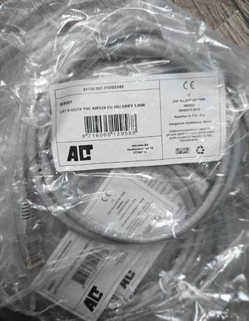 5x Grijze 1M U/UTP CAT6 patchkabel RJ45 beschikbaar voor biedingen