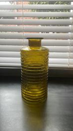 Grote groene vaas met ribbels, Huis en Inrichting, Woonaccessoires | Vazen, Ophalen, Minder dan 50 cm, Groen, Glas