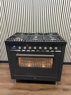 Luxe Boretti Fornuis 6 pits antraciet 300 • Graden oven 90cm, Fornello Esperta, Ophalen of Verzenden, Zo goed als nieuw, Energieklasse A of zuiniger