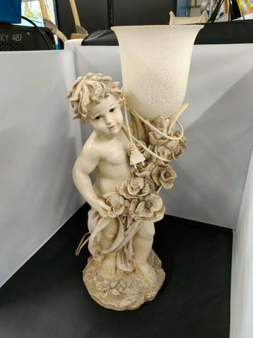 Engel Cherubijn Lamp - Porselein/Zoutsteen - 65cm beschikbaar voor biedingen