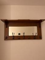 Houten wandkapstok met spiegel, Wandkapstok, Gebruikt, Ophalen of Verzenden, Minder dan 100 cm