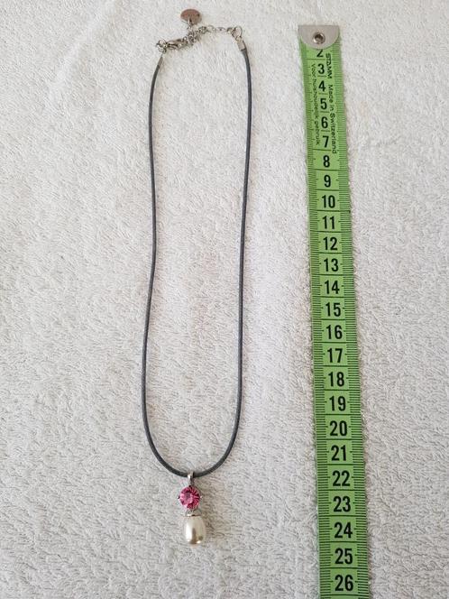 K22 Bonita ketting met bijpassende oorbellen parel met roze, Sieraden, Tassen en Uiterlijk, Kettingen, Zo goed als nieuw, Kunststof