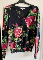 Vest met rozen dessin maat M, Ophalen of Verzenden, Gedragen, Maat 38/40 (M), Blauw