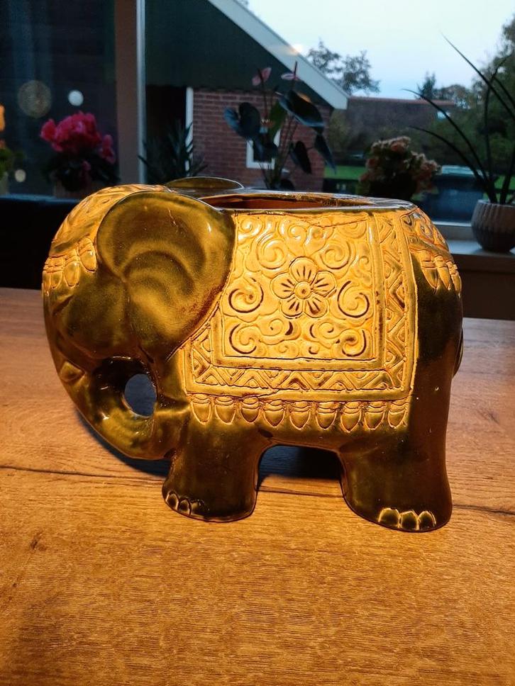 Art Deco Olifant Plantenpot - Boho Geluksbrenger, Tuin en Terras, Bloembakken en Plantenbakken, Ophalen of Verzenden