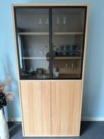 Vitrinekast Estra (Enzo Luca) - Zo goed als nieuw!, Huis en Inrichting, Ophalen, 100 tot 150 cm, 200 cm of meer, Eikenhout