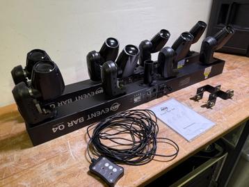 2x American DJ Event Bar Q4 LED movingheads DMX + Controller beschikbaar voor biedingen