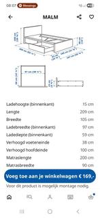 Ikea Malm 1 persoons bed met lades, Ophalen, Zo goed als nieuw, Tweepersoons, Stapelbed