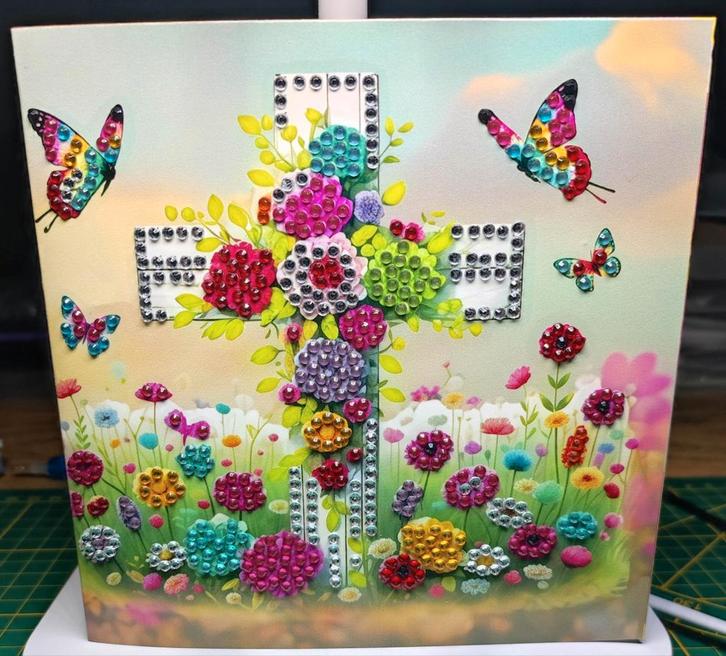 Diamond Painting Condoleance kaart 5, Hobby en Vrije tijd, Kaarten | Zelfgemaakt, Nieuw, Overige thema's, Ophalen of Verzenden