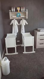 2 Witte Wiegjes/Bedjes + Matrassen, Kinderen en Baby's, Babywiegjes en Ledikanten, Ophalen, Zo goed als nieuw, Wieg