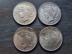 4x peace dollar 1922 tot 1925 zilver, Postzegels en Munten, Ophalen of Verzenden, Noord-Amerika, Zilver