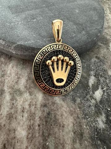 Prachtige 14k gouden Rolex hanger met Onyx beschikbaar voor biedingen