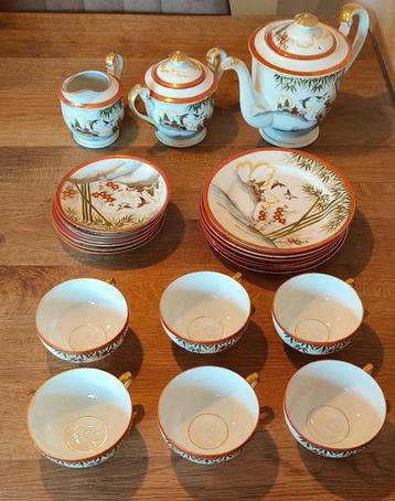 6 delig Chinees porseleinen servies beschikbaar voor biedingen