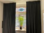 Mooie linnen gordijnen antraciet 4 banen, Ophalen, Gebruikt, 200 cm of meer