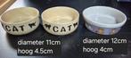 3 voer / drink bakjes voor katten €1.50 per stuk, Ophalen, Gebruikt