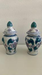Authentieke porseleinen Chinese gemberpotjes - 2 stuks, Ophalen of Verzenden