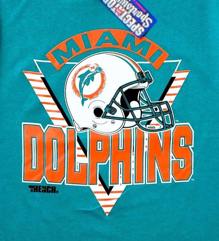 Miami dolphins vintage nfl football t shirt by trench  Large, Sport en Fitness, Rugby, Nieuw, Kleding, Ophalen