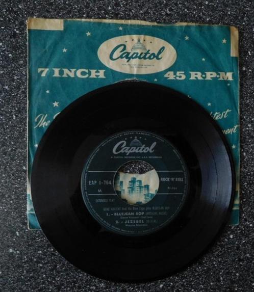 Gene Vincent - bluejean bop & Jezebel (EP-tje)(vanaf € 15,00, Cd's en Dvd's, Vinyl Singles, Ophalen of Verzenden
