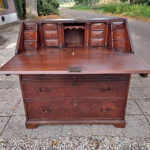 Engels eiken bureau secretaire 18e eeuw., Antiek en Kunst, Antiek | Overige Antiek, Ophalen