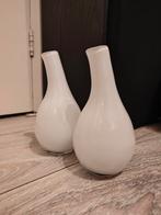 Mooi paar Fidrio Bottle Pisa vaas wit - 2 stuks, Ophalen of Verzenden, Wit, Zo goed als nieuw
