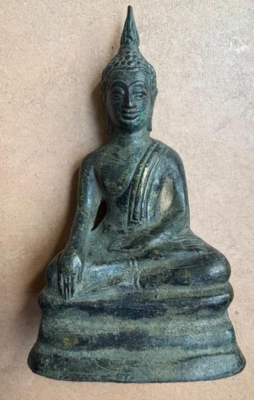 Oud Boeddhabeeldje, brons, 12 cm beschikbaar voor biedingen