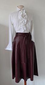 Vegan leather bordeaux rode rok 38 40 42, Kleding | Dames, Rokken, Verzenden, Zo goed als nieuw, Purdey pauw, Rood