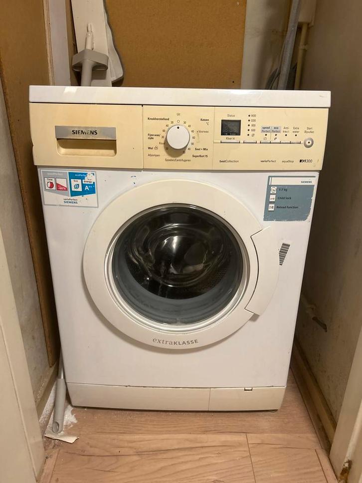 Gratis Siemens Wasmachine - Gebruikt, Witgoed en Apparatuur, Wasmachines, Gebruikt, Voorlader, 6 tot 8 kg, 85 tot 90 cm, Minder dan 1200 toeren