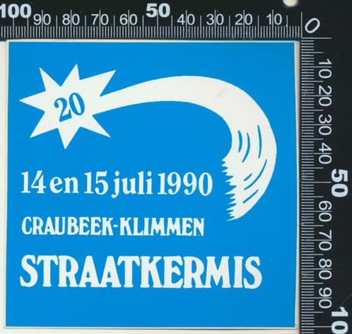 Sticker: Straatkermis Craubeek Klimmen 1990, Verzamelen, Stickers, Zo goed als nieuw, Bedrijf of Vereniging, Verzenden