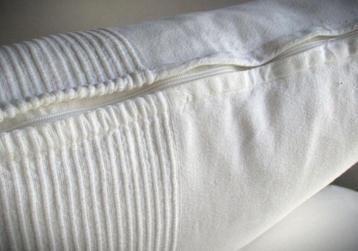 Kussens~Ivoor wit hoes en verenvulling~Nette staat~gewas beschikbaar voor biedingen