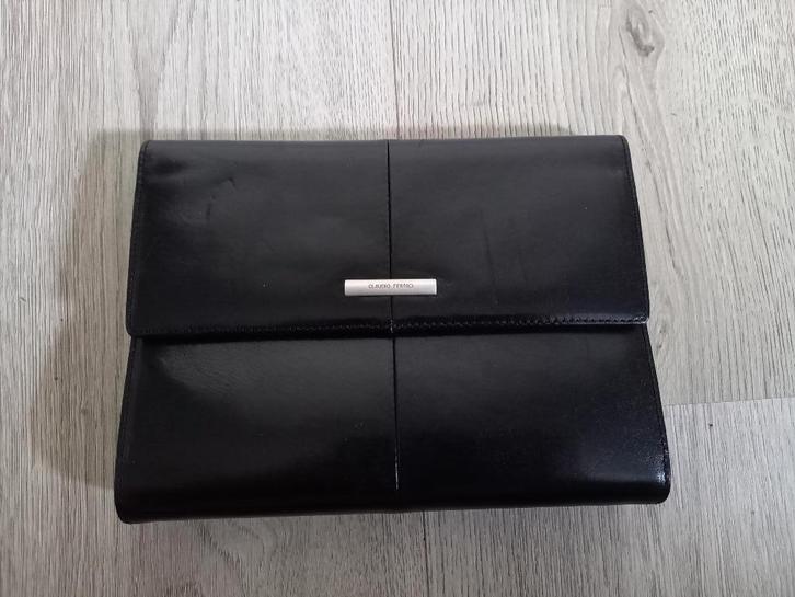 Zwarte Leren Claudio Ferrici Organizer / Agenda met Spiegel, Diversen, Agenda's, Gebruikt, Ophalen of Verzenden