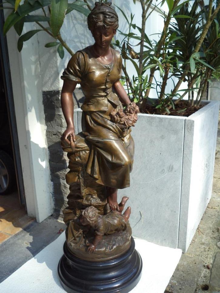 de toekomstige zeeman 'Futur Marin' MOREAU polychroom beeld, Antiek en Kunst, Kunst | Beelden en Houtsnijwerken, Ophalen