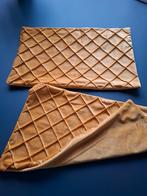 2 Okergele Velours Kussenhoezen 50x30cm, Ophalen of Verzenden, Nieuw, Geel, Rechthoekig