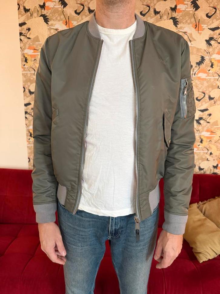 Bomberjack, Kleding | Heren, Jassen | Winter, Zo goed als nieuw, Maat 52/54 (L), Groen, Ophalen of Verzenden