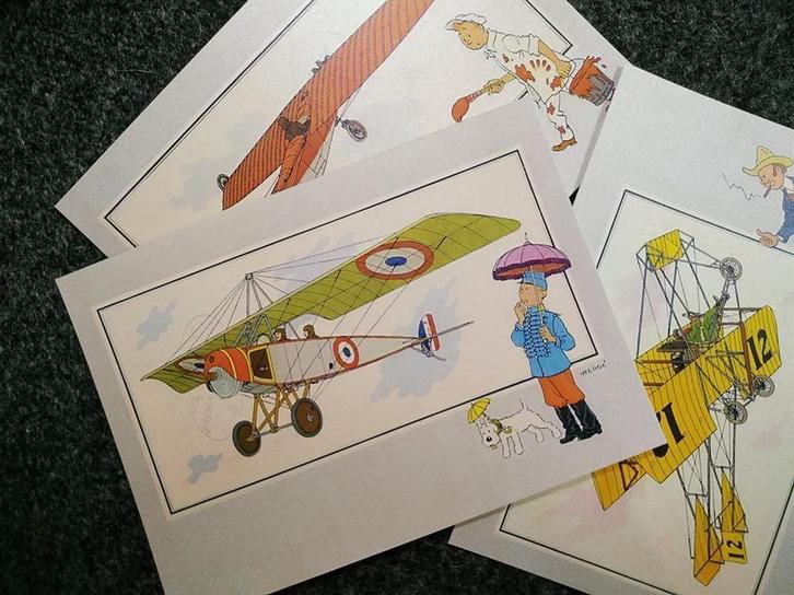 KUIFJE Tintin Set 3 AnsichtKaarten Briefkaarten luchtvaart, Verzamelen, Stripfiguren, Nieuw, Beeldje of Figuurtje, Kuifje, Ophalen of Verzenden