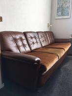 Topform bruine design 4 zits bank, in zeer goede staat!, Ophalen, Minder dan 75 cm, Leer, Zo goed als nieuw
