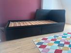 Zwart houten bedframe - 1-2 persoons Ikea Flekke bedbank, Eenpersoons, Zwart, Ophalen of Verzenden, Zo goed als nieuw