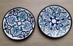 Handgeschilderd wandbord Nabeul Tunesië 2x, 27cm doorsnee, Ophalen of Verzenden, Zo goed als nieuw