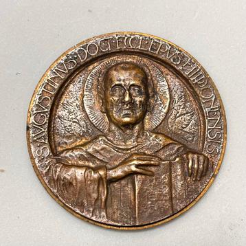 Antieke Augustinus Bronzen Medaille 1929 beschikbaar voor biedingen