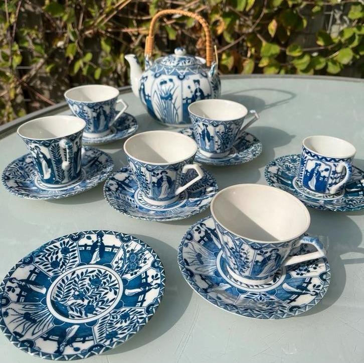 Chinees antiek export blauw wit, Antiek en Kunst, Antiek | Servies compleet, Ophalen