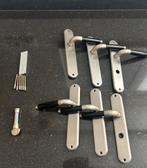 Deurkrukken Gamma Donau langschild, ovaal., Ophalen of Verzenden, Rvs, Klink of Kruk