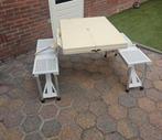 Camping Koffertafel met Bankjes, Caravans en Kamperen, Ophalen, Gebruikt, Campingtafel