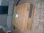 Draaibaar Salon tafel hout met antraciet op wieltjes, Huis en Inrichting, Tafels | Salontafels, Ophalen, Gebruikt, 50 tot 100 cm