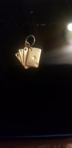 14k gouden bedel kaarten poker, Zo goed als nieuw, 1 bedel, Goud, Ophalen