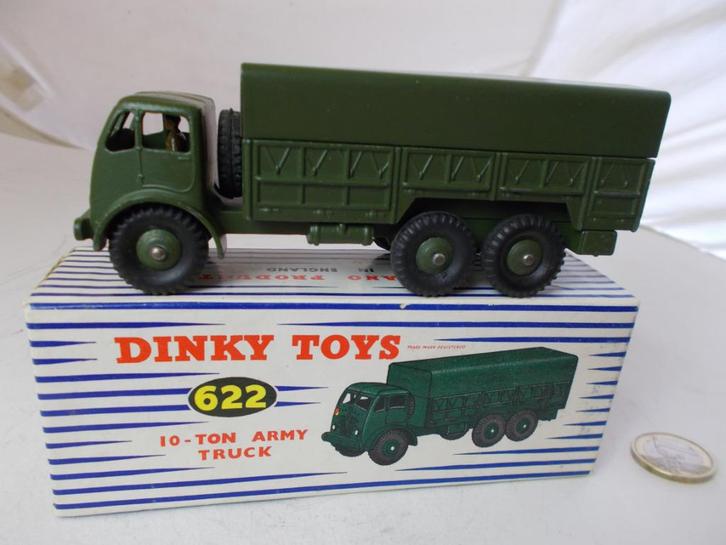 1955 Dinky Toys 622. 10 TON ARMY TRUCK + ORIGINELE DOOS!, Hobby en Vrije tijd, Modelauto's | 1:43, Zo goed als nieuw, Bus of Vrachtwagen