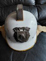 Vintage franse metalen Brandweerhelm, Ophalen of Verzenden