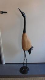 hout met metalen vogel H111cm, Huis en Inrichting, Woonaccessoires | Overige, Ophalen, Zo goed als nieuw