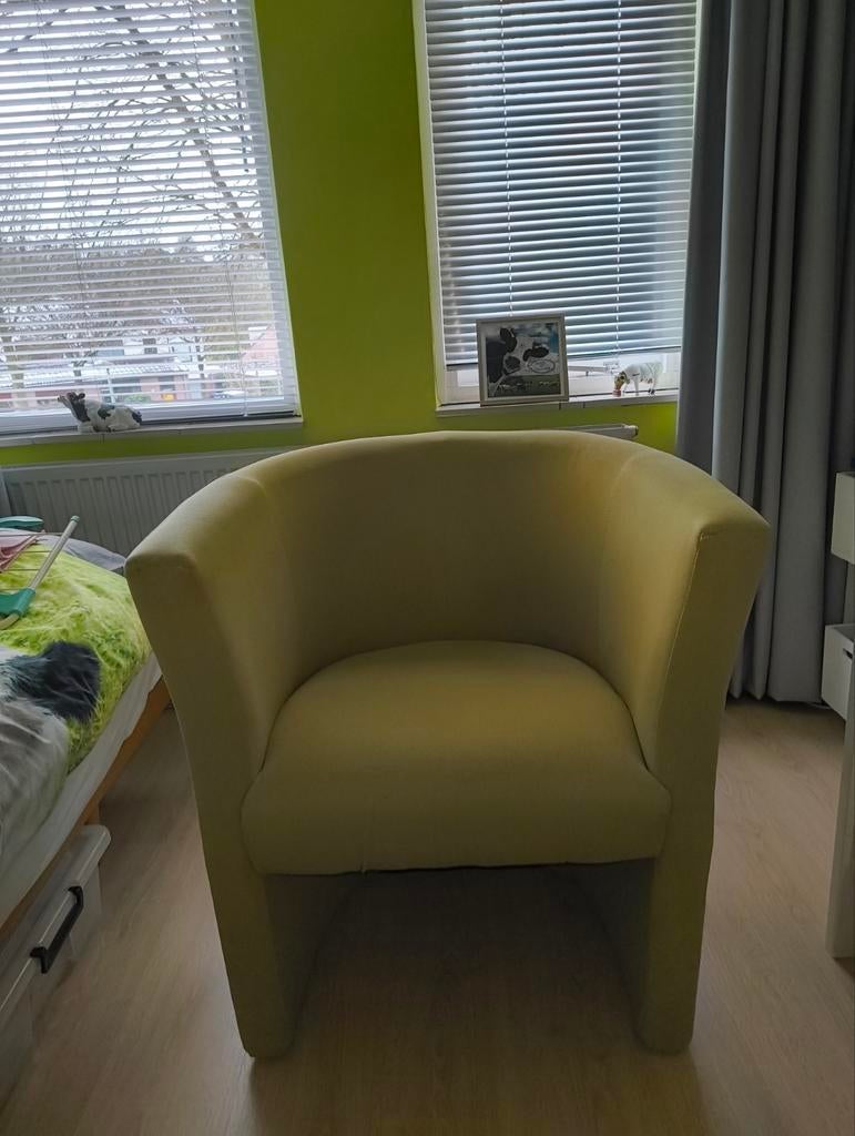 Groene kuipstoel,stof., Ophalen, Stof, 50 tot 75 cm